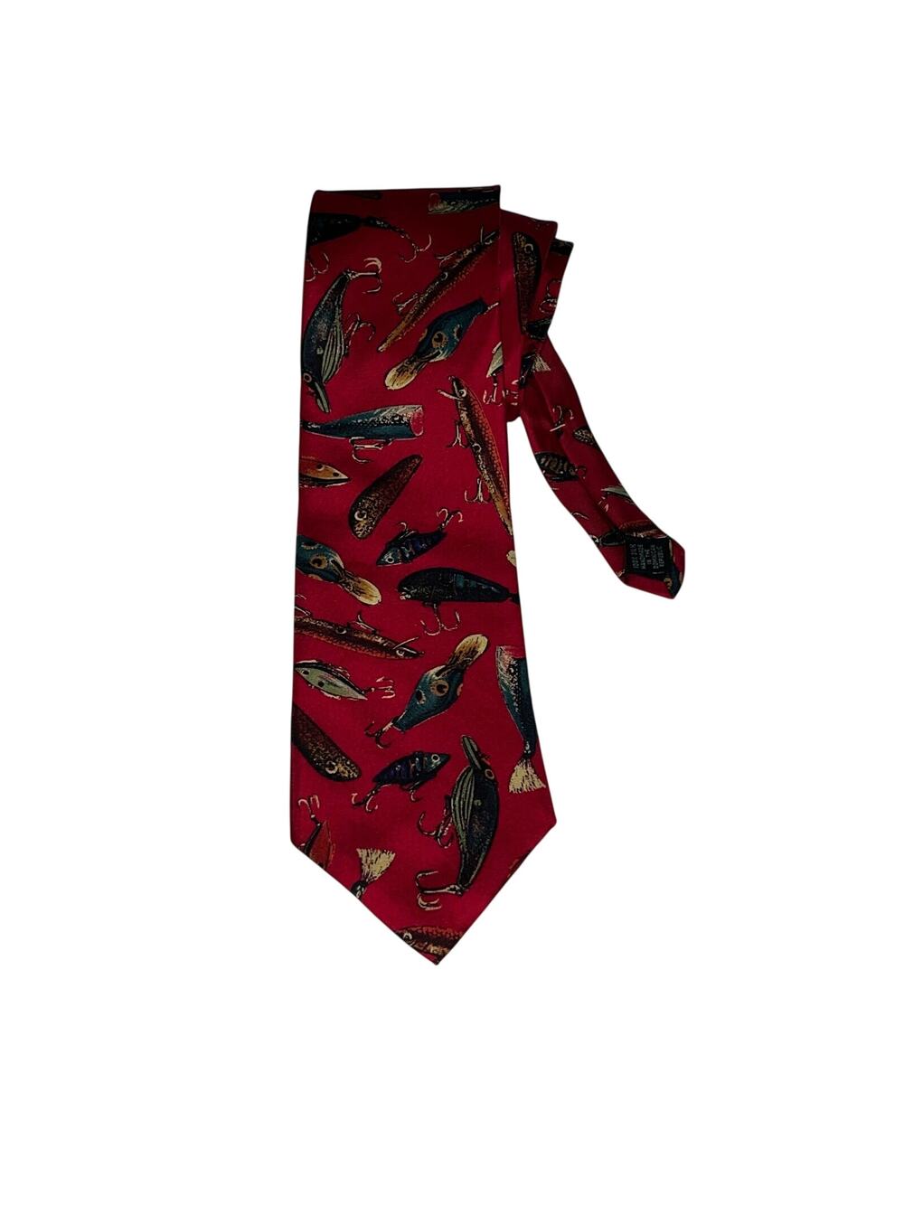 Vibrant Fishing Lure Mens Silk Tie Windsor